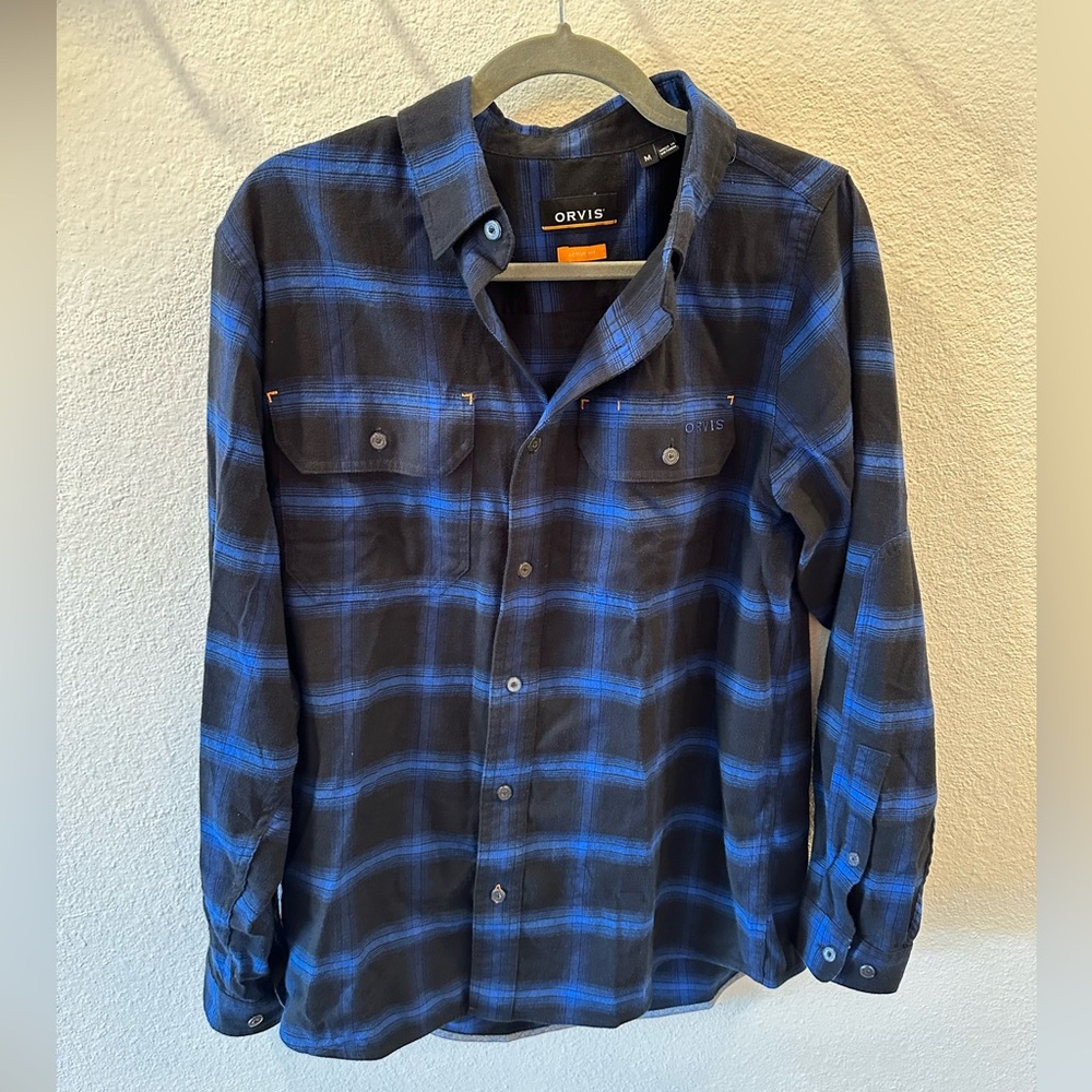 Orvis Men's Blue Flannel Guide Shirt - Medium